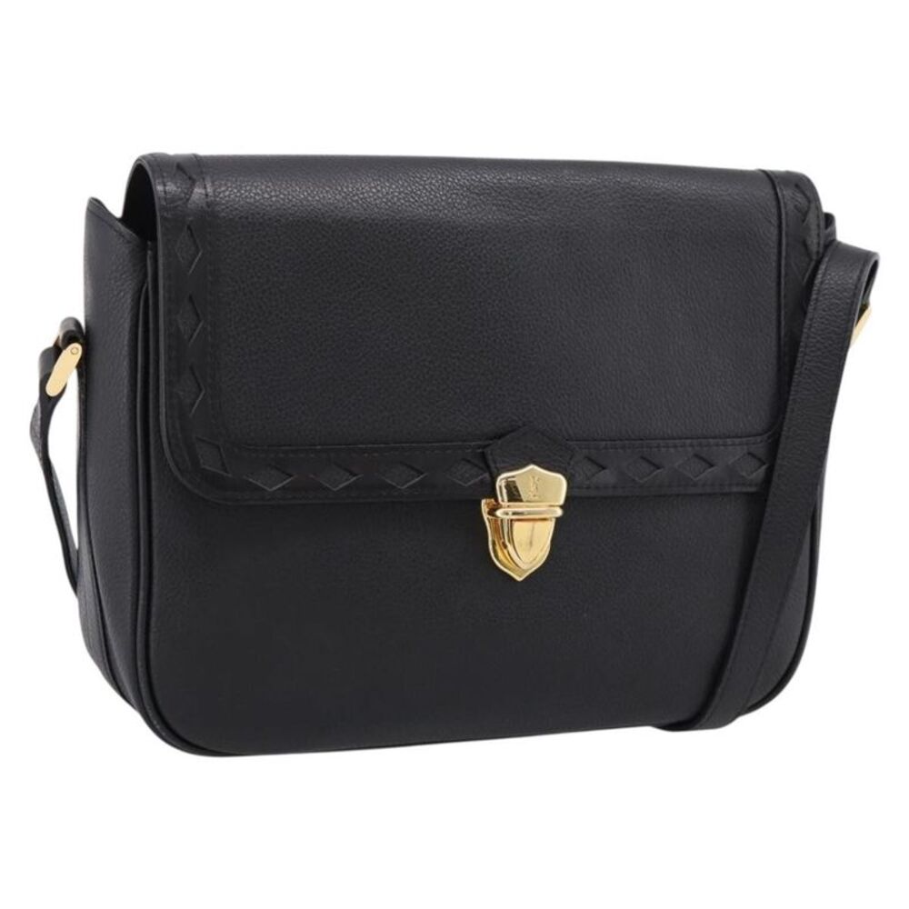 Saint Laurent Vintage Shoulder Bag Leather Black Leather Shoulder Bag Bag